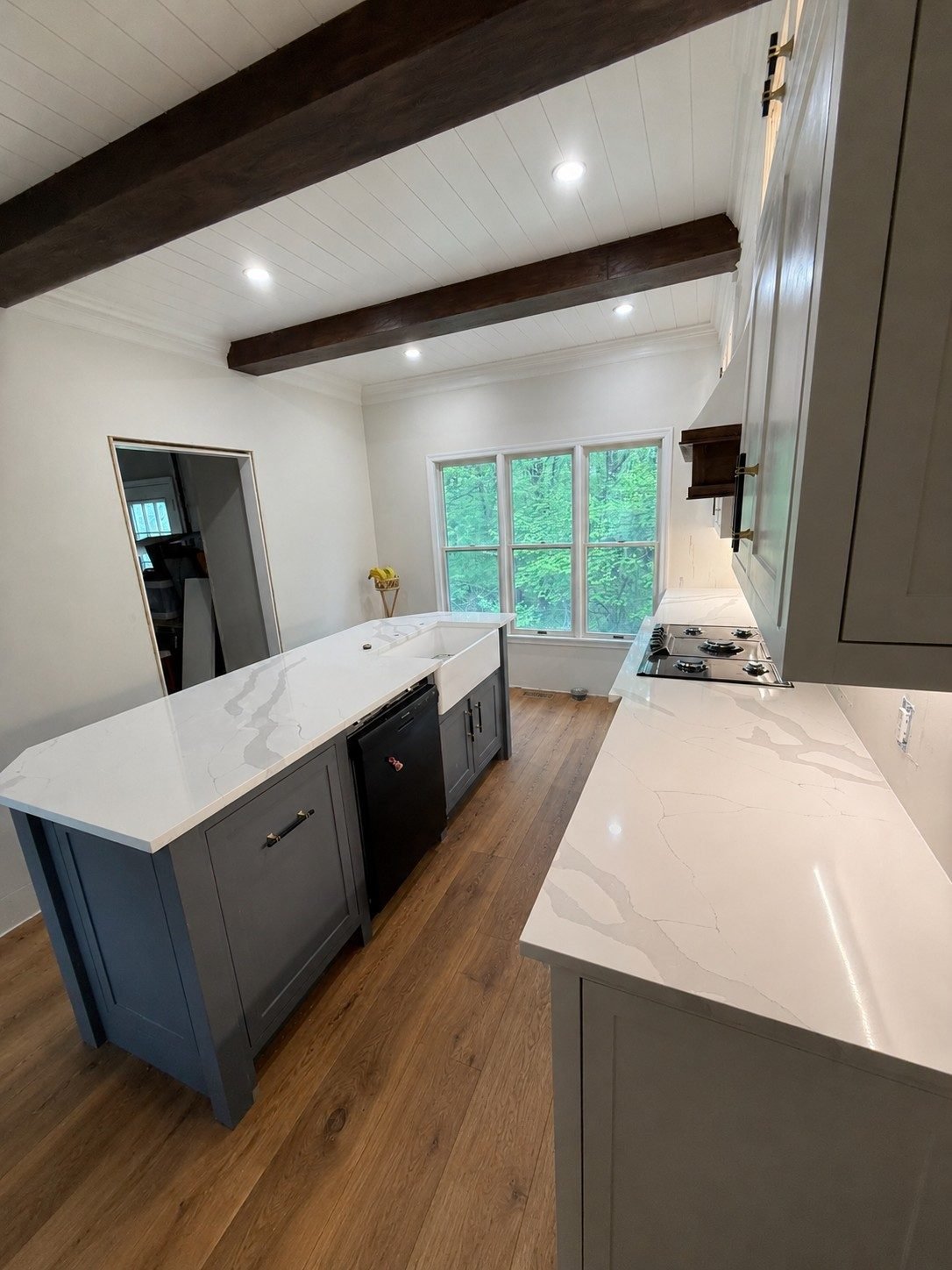 Quartz island installed in a Clifton, NJ kitchen